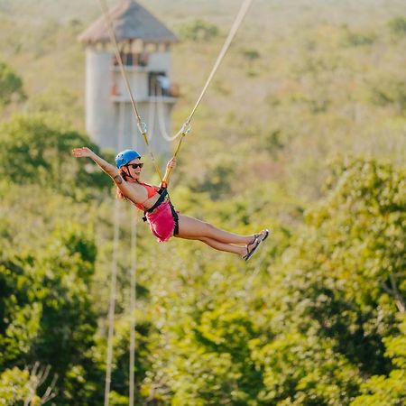 Hotel Casa Tortuga Tulum - Cenotes Park Inclusive Bagian luar foto Zip-lining at Xel-Há