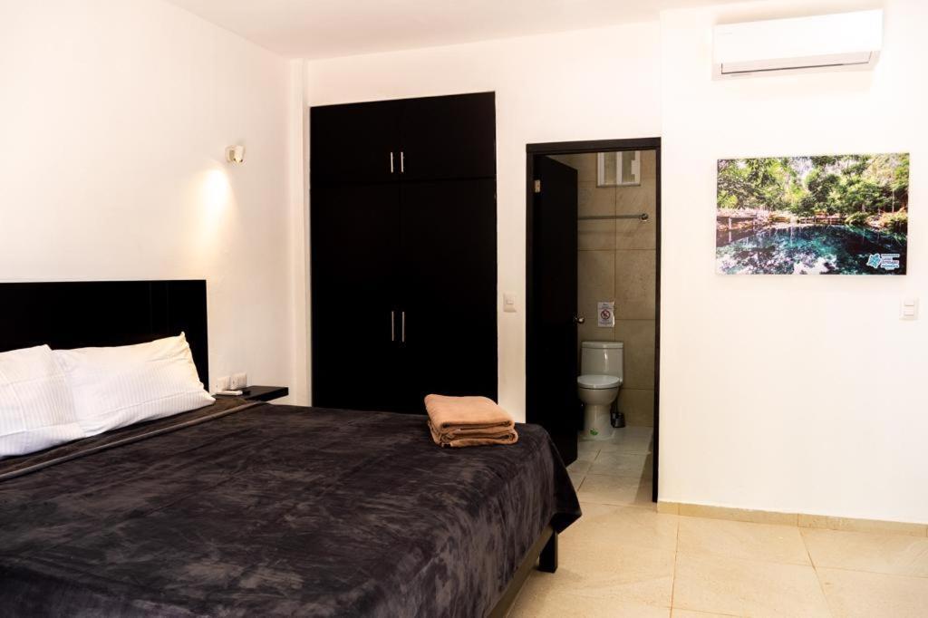 Hotel Casa Tortuga Tulum - Cenotes Park Inclusive Bagian luar foto A bedroom in the hotel